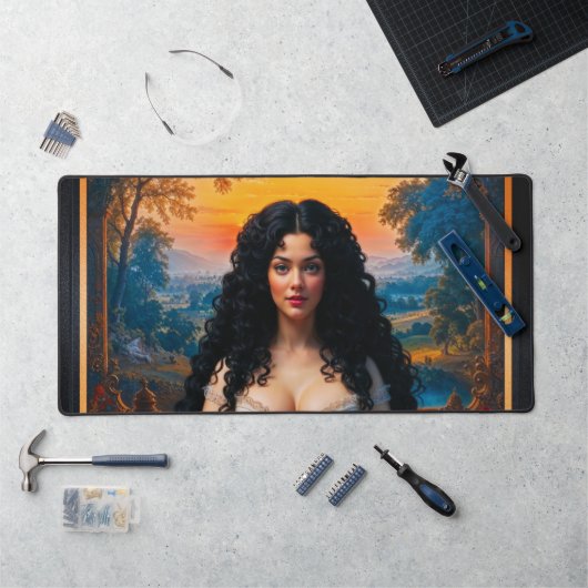 Elegante vrouw in meditatieve harmonie door Xzendo Bureaumat (Werkstation)