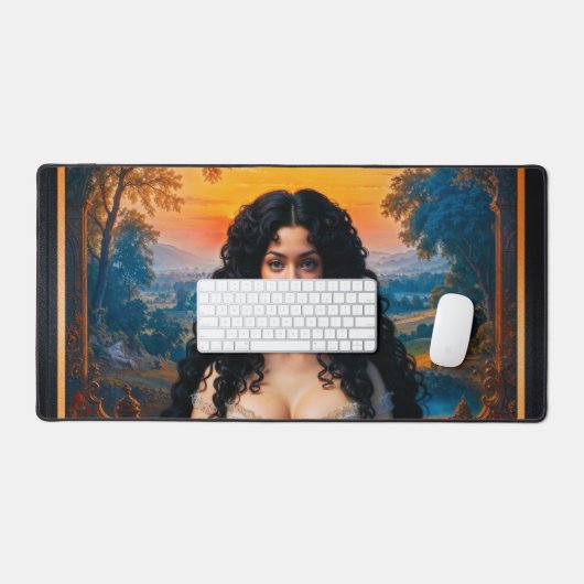 Elegante vrouw in meditatieve harmonie door Xzendo Bureaumat (Keyboard & Muis)