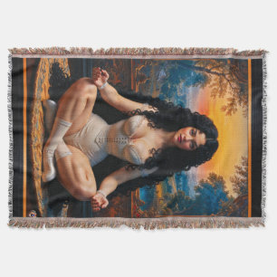 Elegante vrouw in meditatieve harmonie door Xzendo Deken