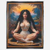 Elegante vrouw in meditatieve harmonie door Xzendo Fleece Deken (Voorkant)