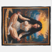 Elegante vrouw in meditatieve harmonie door Xzendo Fleece Deken (Voorkant (Horizontaal))