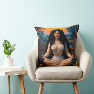 Elegante vrouw in meditatieven harmonie door Xzend Kussen