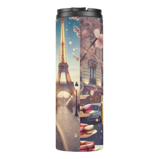 Elegante vrouw in Parijs avond Thermosbeker (Achterkant)