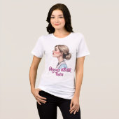 Elegante vrouw in profiel Tri-Blend shirt (Voorkant volledig)