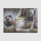 Elegante Vrouw Kat Portret Decoupage Tissuepapier (Voorkant)