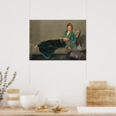 Elegante vrouw lezen  kunst poster (Keuken)