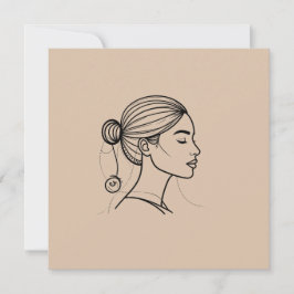 Elegante Vrouw Lijnkunst Kaart
