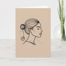 Elegante vrouw lijnkunst kaart