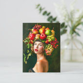 Elegante vrouw met appelfruit Pet Feestdagenkaart (Staand voorkant)