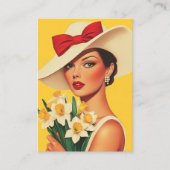 Elegante vrouw met narcissen visitekaartje (Voorkant)
