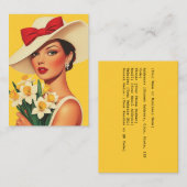 Elegante vrouw met narcissen visitekaartje (Voorkant / Achterkant)
