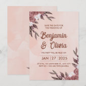 Elegante Vrouw met Pioenrozen Waterverf Art Print Kaart (Voorkant / Achterkant)