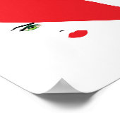 elegante vrouw met rood pet poster (Hoek)