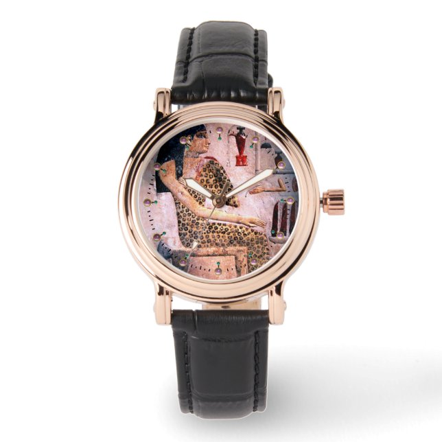 ELEGANTE VROUW, MODE EN ZWARE ZWARE ZWARE EGYPTE HORLOGE (Voorkant)