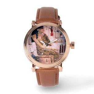 ELEGANTE VROUW, MODE EN ZWARE ZWARE ZWARE EGYPTE HORLOGE