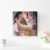 ELEGANTE VROUW, MODE EN ZWARE ZWARE ZWARE EGYPTE VIERKANTE KLOK (Huis)
