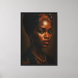 Elegante Vrouw Portret Canvas Art Print