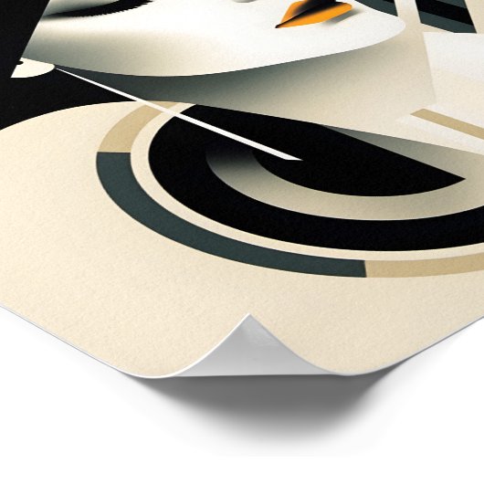 Elegante Vrouw Portret Illustratie Stijlvolle Kuns Poster (Hoek)