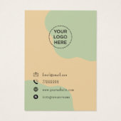 Elegante Vrouw Portret Oorbellen Display kaart (Achterkant)