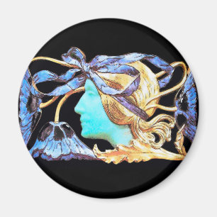 ELEGANTE VROUW SCHOONHEID JUIWEL /DAME, BLAUWE STR MAGNEET