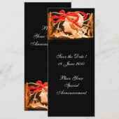 ELEGANTE VROUW SCHOONHEID JUIWEL /DAME,RODE STROOK KAART (Voorkant / Achterkant)