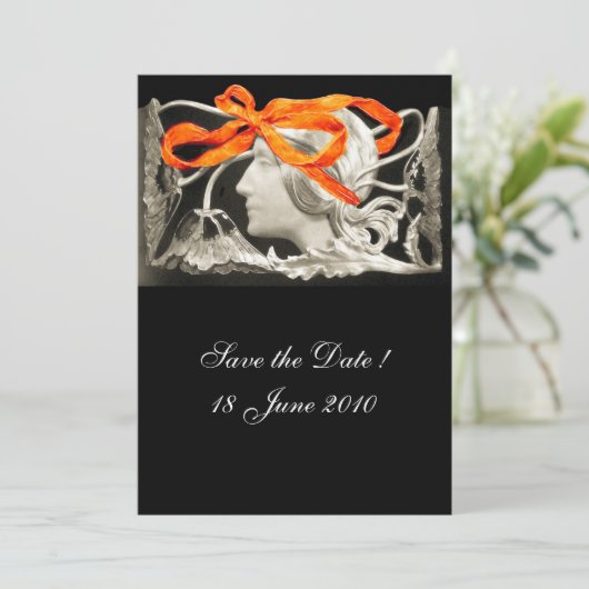 ELEGANTE VROUW SCHOONHEID JUIWELEN /DAME, RODE STR KAART (Staand voorkant)