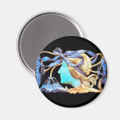 ELEGANTE VROUW SCHOONHEID SIERADEN /DAME, BLAUWE S MAGNEET (Voorkant / Achterkant)