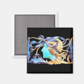 ELEGANTE VROUW SCHOONHEID SIERADEN /DAME, BLAUWE S MAGNEET (Voorkant / Achterkant)