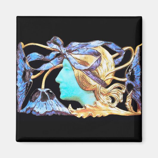 ELEGANTE VROUW SCHOONHEID SIERADEN /DAME, BLAUWE S MAGNEET (Voorkant)