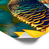 Elegante vrouw, Turkije en zonnebloemen Perfect Poster (Hoek)