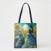 Elegante vrouw, Turkije en zonnebloemen Tote Bag (Voorkant)