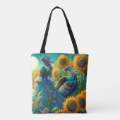 Elegante vrouw, Turkije en zonnebloemen Tote Bag (Achterkant)
