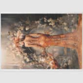 Elegante Vrouw, Uil & Bloemenboog, Portretkunst Tissuepapier (Voorkant)