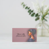 Elegante Vrouw Vlecht Haar Stylist Visitekaartje (Staand voorkant)