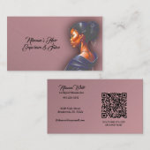 Elegante Vrouw Vlecht Haar Stylist Visitekaartje (Voorkant / Achterkant)