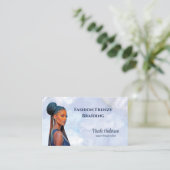 Elegante Vrouw Vlecht Haar Stylist Visitekaartje (Staand voorkant)