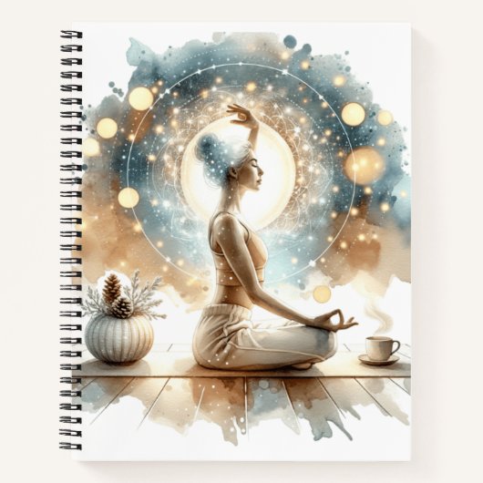 Elegante vrouw yoga pose Spiral Notitieboek (Voorkant)