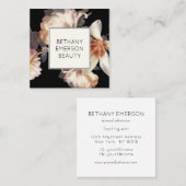 Elegante vrouwelijke bloemen beauty industrie vierkante visitekaartje (Voorkant / Achterkant)