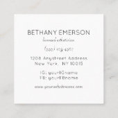 Elegante vrouwelijke bloemen beauty industrie vierkante visitekaartje (Achterkant)