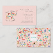 Elegante vrouwelijke bloemen decoratieve olifant visitekaartje (Voorkant / Achterkant)