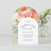 Elegante Vrouwelijke Bloemen Moederdag Brunch Kaart (Staand voorkant)