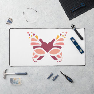 Elegante Vrouwelijke Boho Pastel Vlinder Bureaumat