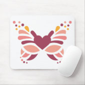 Elegante Vrouwelijke Boho Pastel Vlinder Muismat (Met muis)