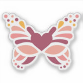Elegante Vrouwelijke Boho Pastel Vlinder Sticker (Voorkant)
