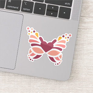 Elegante Vrouwelijke Boho Pastel Vlinder Sticker