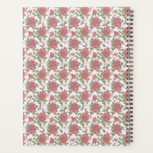Elegante vrouwelijke  chique stijlvolle Rozen Planner (Achterkant)
