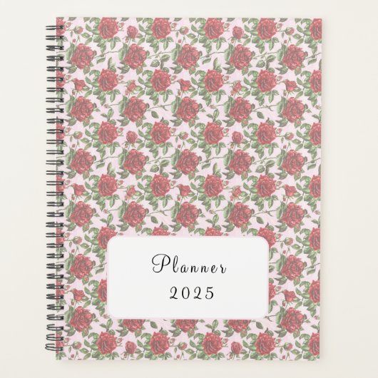Elegante vrouwelijke  chique stijlvolle Rozen Planner (Voorkant)