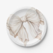 Elegante vrouwelijke ivoor witte boog papieren bordje (Voorkant)