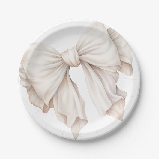 Elegante vrouwelijke ivoor witte boog papieren bordje (Voorkant)