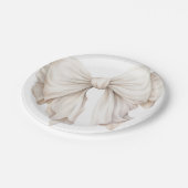 Elegante vrouwelijke ivoor witte boog papieren bordje (Gekanteld)